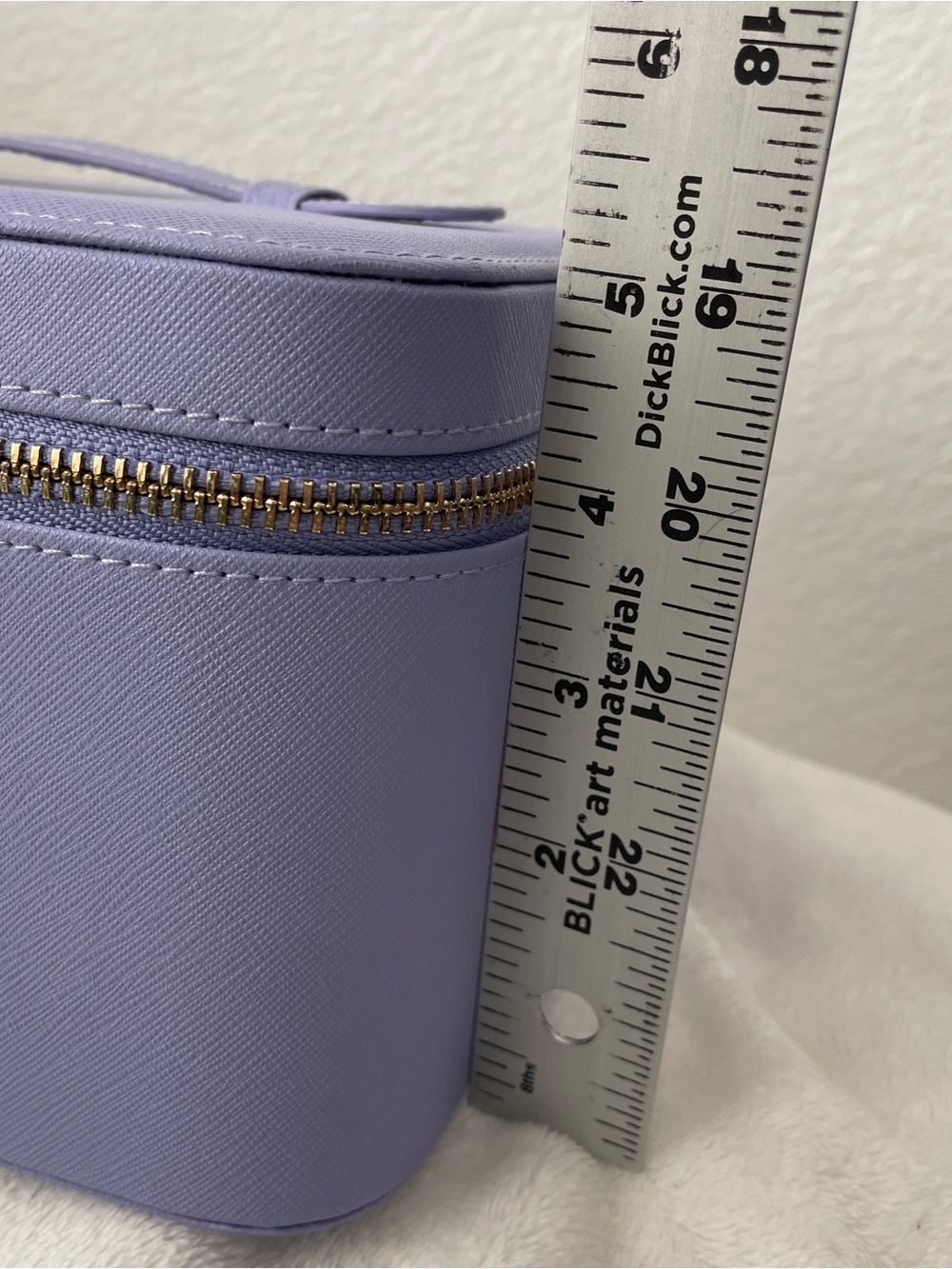 Tatcha Lavender Vanity Case Makeup Organizer Travel Cosmetic Box Mirror Gold Zip - Picture 12 of 14
